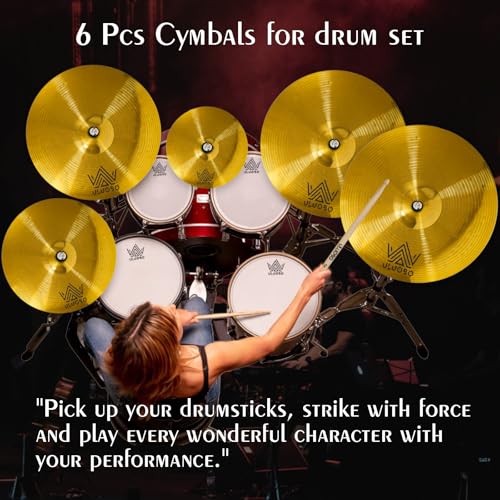 ULUOBO 6-Piece Drum Cymbals Set 10''-20 - Image 2
