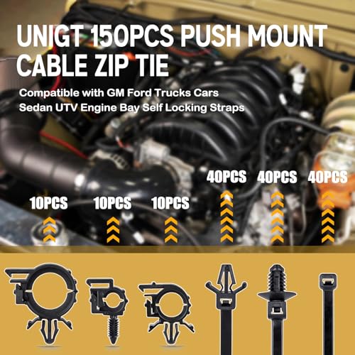 UNIGT Push Mount Cable Zip Tie Clips - Image 2