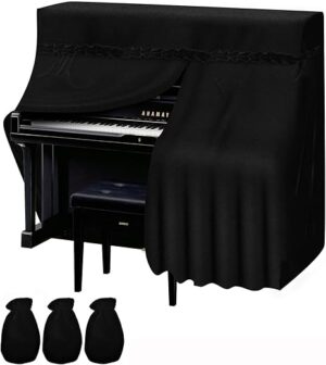 TINDTOP Upright Velvet Dustproof Moistureproof Piano Cover