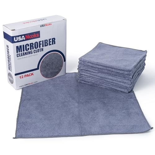 USANOOKS Microfiber Cleaning Cloth Grey - 12 Pcs - Image 2