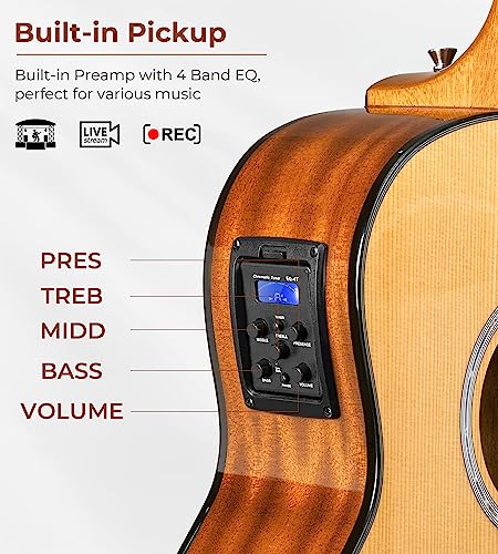 Vangoa 36 Inch Acoustic Electric Guitar Bundle - Image 2