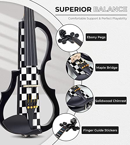Vangoa Electric Violin Full Size Set, Maple - Image 3
