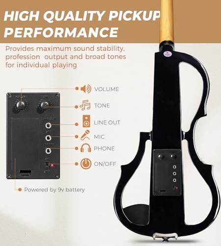 Vangoa Electric Violin Full Size Set, Maple - Image 4