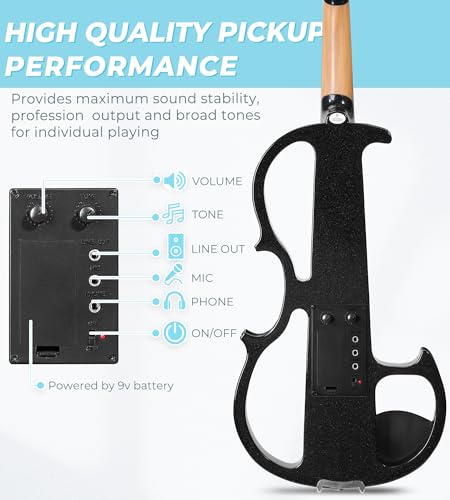 Vangoa Electric Violin Kit For Beginners, Blue - Image 3