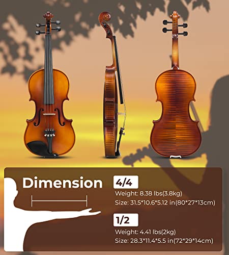 Vangoa Professional Acoustic Violin Kit With Premium Ebony Fitting - Image 5