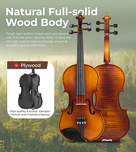 Vangoa Professional Acoustic Violin Kit With Premium Ebony Fitting - Image 2