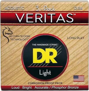 DR Strings Veritas Coated Acoustic Guitar Strings VTA-12-3PK