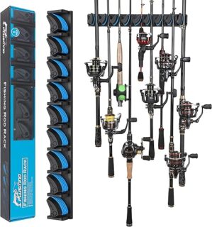 PLUSINNO Vertical Fishing Rod Holder, Wall Mounted