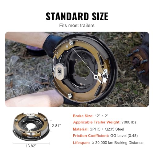 VEVOR Electric Trailer Brake Assembly, 12" x 2 - Image 4