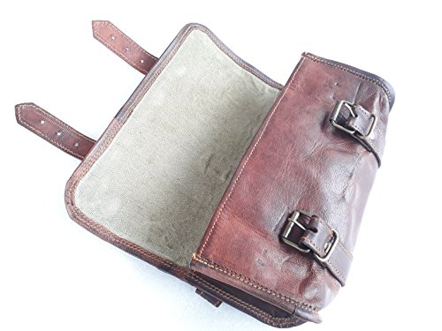 vintage crafts Vintage Motorcycle Leather Tool Bag - Brown - Image 3