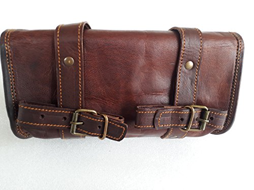 vintage crafts Vintage Motorcycle Leather Tool Bag - Brown - Image 5