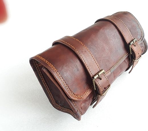 vintage crafts Vintage Motorcycle Leather Tool Bag - Brown