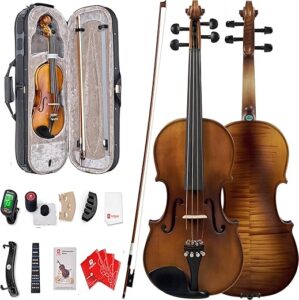 Vangoa Violin 4/4 Full Size Set, Solid Wood