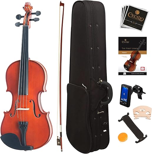 Mendini by Cecilio Violin For Kids & Adults - 4/4 MV Kit