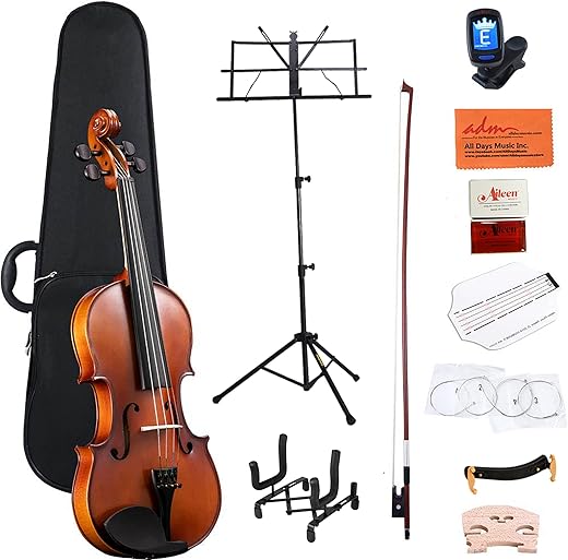 adm Violin Set Solid Wood For Beginners