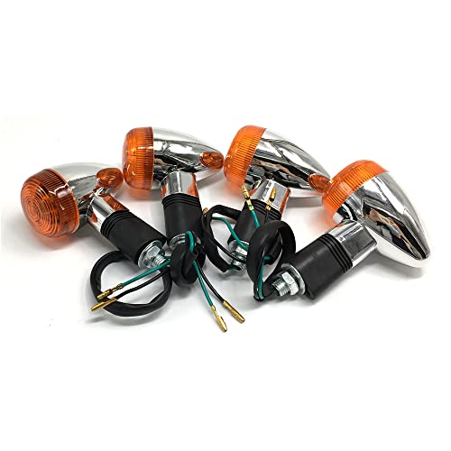 VRWEARE Motorcycle Chrome Bullet Turn Signals 4pcs - Image 3