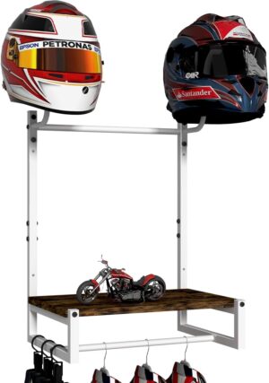 Artibear Wall Mount Helmet Holder Rack, White