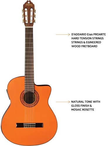 Washburn Classical C5CE Cutaway Acoustic Electric Guitar - Image 3