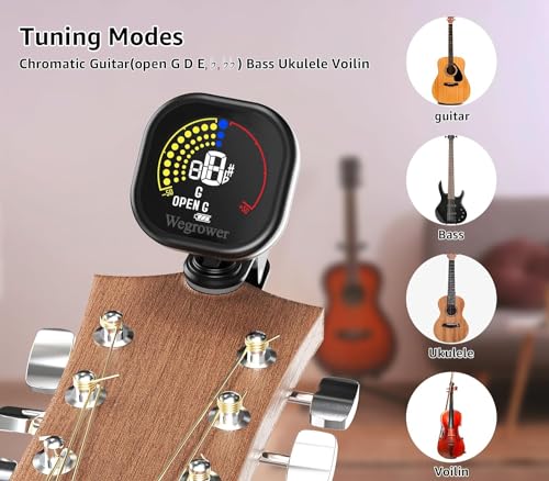 WEGROWER Guitar Tuner Rechargeable, Clip On Tuner - Image 5
