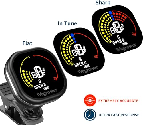 WEGROWER Guitar Tuner Rechargeable, Clip On Tuner - Image 2