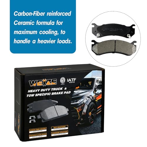 WEIZE Front And Rear Brake Rotors Pads Kit - Image 5