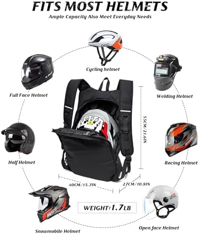 WEPLAN Waterproof Motorcycle Helmet Backpack - Image 2