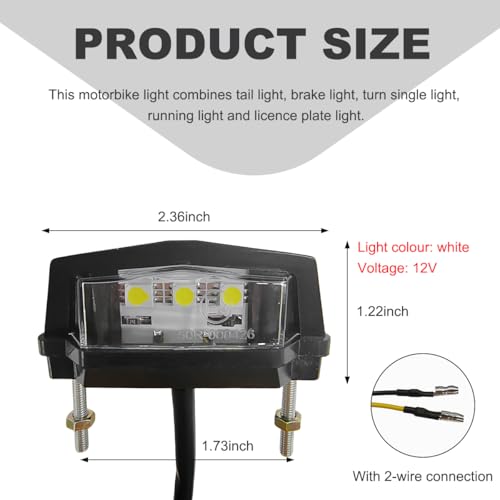 Wevdn Motorcycle LED License Plate Lamp Waterproof - Image 2