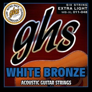 GHS Strings White Bronze Acoustic Guitar Strings, Extra Light