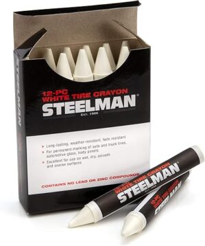 Steelman White Tire Marking Crayons, Box of 12