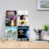 NEESEEYEE Wire Magazine Rack With 4 Open Tiers