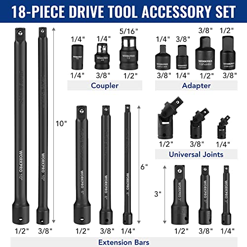 WORKPRO 18-Piece Drive Tool Accessory Set - Image 3