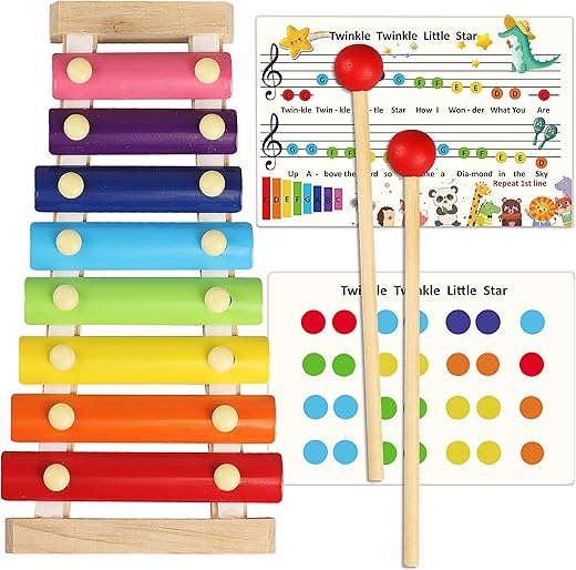 LOOIKOOS Xylophone For Kids With Mallets