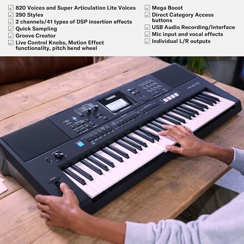 YAMAHA 61-Key Touch-Sensitive Portable Keyboard PSRE473 - Image 4