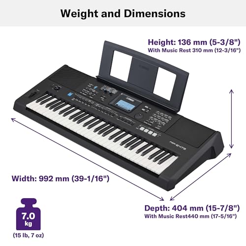 YAMAHA 61-Key Touch-Sensitive Portable Keyboard PSRE473 - Image 2
