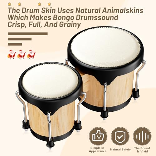 YCRRVAE Bongo Drum Set - Tunable Percussion Instruments - Image 3