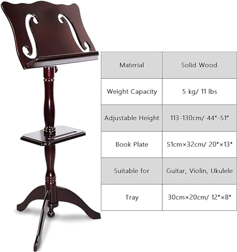 YIORYO Portable Heavy Wooden Music Stand (Gray : B) - Image 2