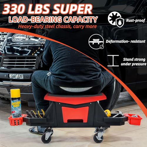 YITAHOME Detailing Stool With Wheels, Mechanics Seat - Image 5