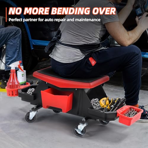 YITAHOME Detailing Stool With Wheels, Mechanics Seat - Image 2