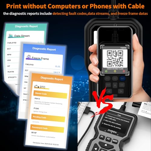 YMTOOL OBD2 Scanner Battery Tester, IPS Screen - Image 4