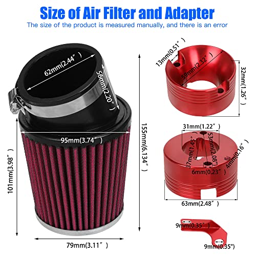 YOXUFA Upgraded Air Filter Exhaust Kit For Predator 420cc 301cc 389cc - Image 5