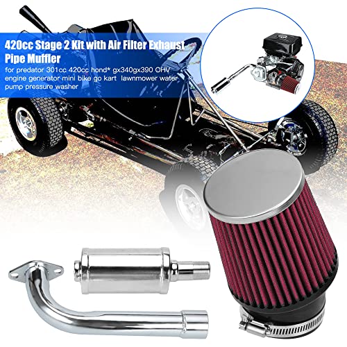 YOXUFA Upgraded Air Filter Exhaust Kit For Predator 420cc 301cc 389cc - Image 2