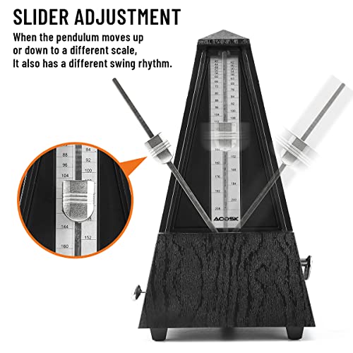 AODSK Mechanical Metronome Black Universal For Instruments - Image 4