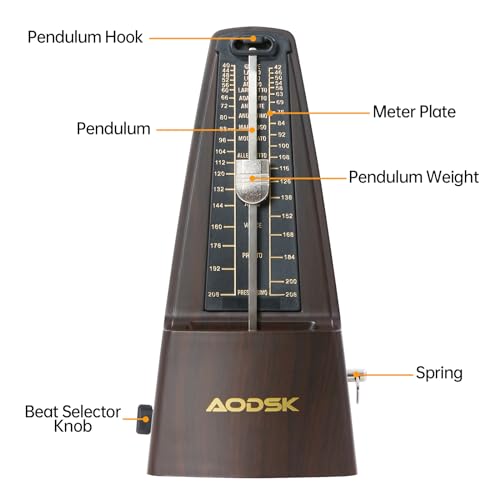 AODSK Mechanical Metronome Black Universal For Instruments - Image 2