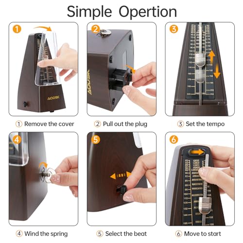 AODSK Mechanical Metronome Black Universal For Instruments - Image 4