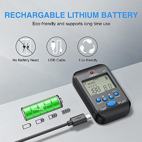 LEKATO Rechargeable LCD Mini Metronome M65 - Image 3