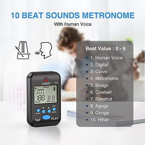 LEKATO Rechargeable LCD Mini Metronome M65 - Image 2