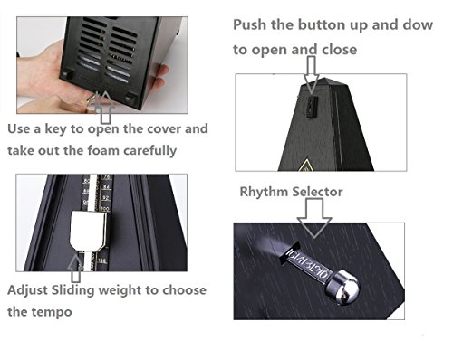 Metronome Mechanical Metronome for Musicians, Plastic Wood - Image 3