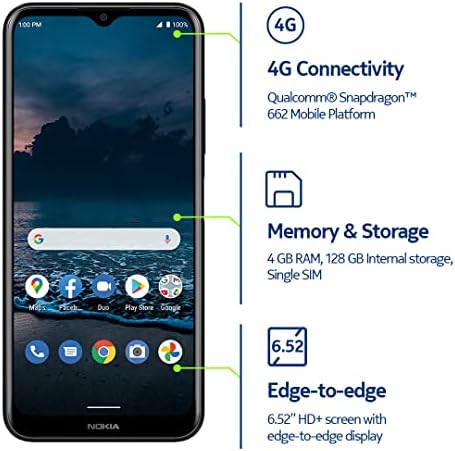 Nokia G100 Smartphone | 3-Day Battery | 4/128GB | Polar Night - Image 4