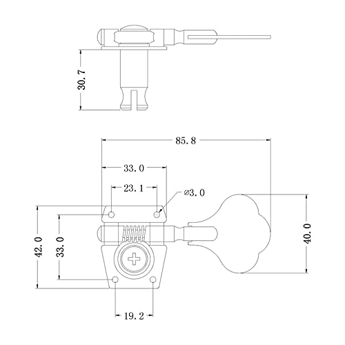 SAPHUE 4R Electric Bass Guitar Tuning Pegs - Image 2