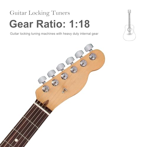 SAPHUE 6R Guitar Locking Tuners 1:18 Chrome - Image 4